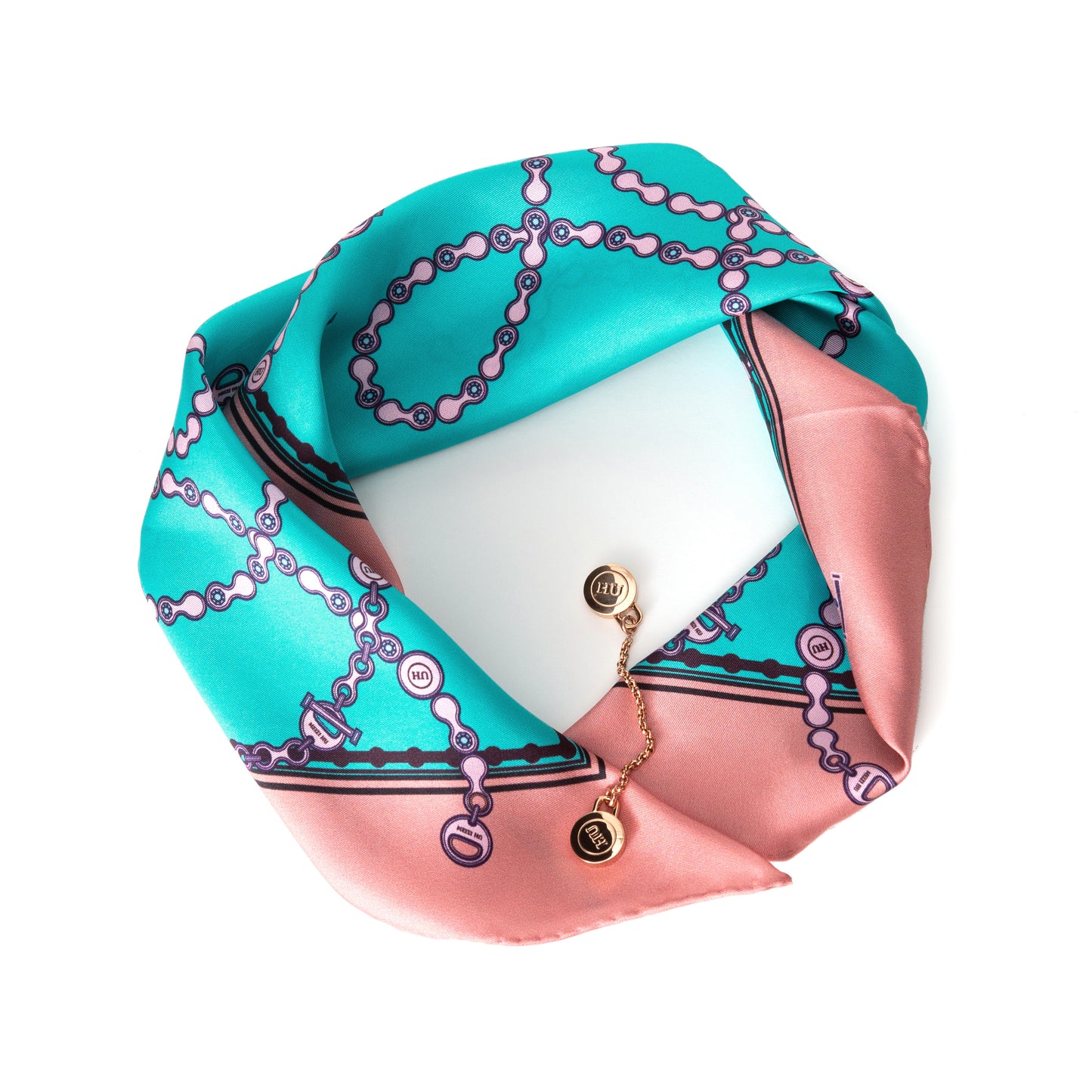 Silk Bandana Gift Set with magnetic HU-CLIP (BACCR,BACCW)